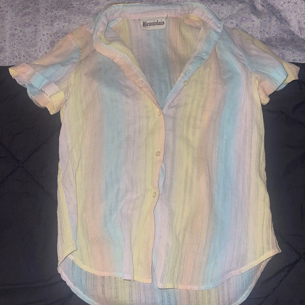 Vintage blouse rainbow gradient
